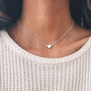 Simple Silver Heart Pendant Necklace